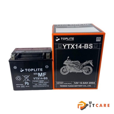 Bình Ắc Quy Toplite YTX14-BS 12V 12.6Ah Cho Xe BMW GS 1200 1250 Chính Hãng Bảo Hành 6 Tháng