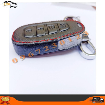 Bao Da Chìa Khóa HYUNDAI ACCENT 2021 4 Nút Cam Kết Da Thật Siêu Bền Có Logo Kim Loại Nổi