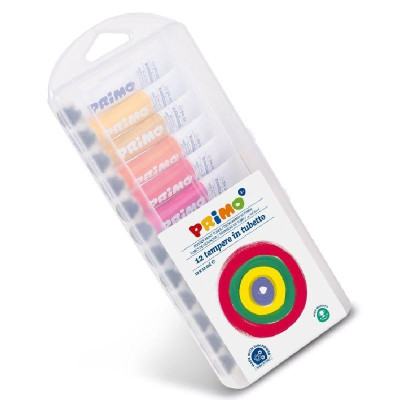 Bộ 12 Tuýp Màu Poster Paint 12ml + 2 Cọ PRIMO 448T12AP