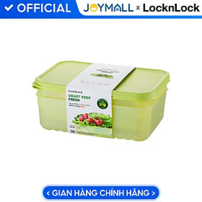 Bộ 2 hộp nhựa bảo quản thực phẩm LocknLock Smart Keep Fresh Food Container 3.2L HLE5600NS2, Hàng chính hãng, giữ tươi mát đến 31 ngày - JoyMall
