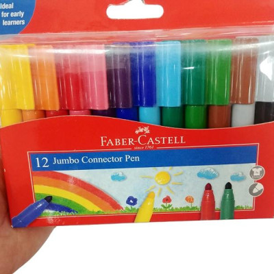 Faber-Castell-66-2000-12-Bút Lông Màu Connector Jumbo - 12 Màu