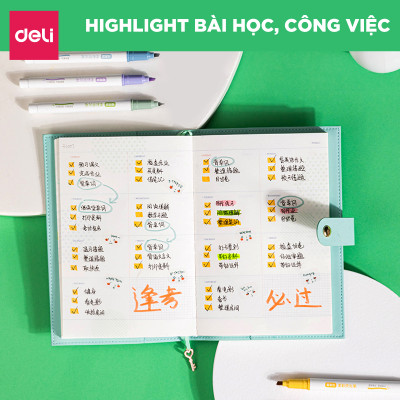Set 6 Chiếc Bút Highlight Đánh Dấu Nhớ Dòng 6 Màu Cute Đánh Dấu Dạ Quang Take Note Ghi Chú Deli Bảng Màu Pastel Macaron
