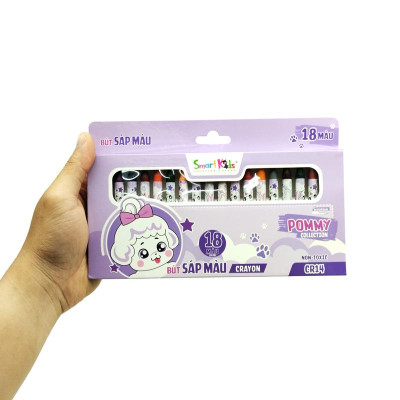 Hộp 18 Bút Màu Sáp Pommy Collection - Smartkids CR14