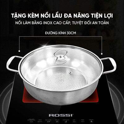Bếp Từ Đơn Tân Á Đại Thành Rossi RS-1020CE01 Kèm Nồi - Hàng Chính Hãng Bảo Hành 24 Tháng