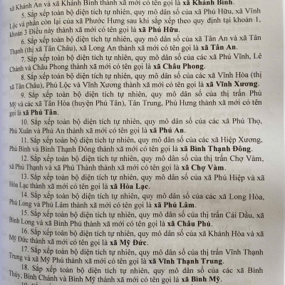 Sách Luật Tổ Chức Chính Quyền Địa Phương, Đơn Vị Hành Chính Cấp Tỉnh Và Danh Sách Đơn Vị Hành Chính Cấp Xã Của 34 Tỉnh, Thành Phố