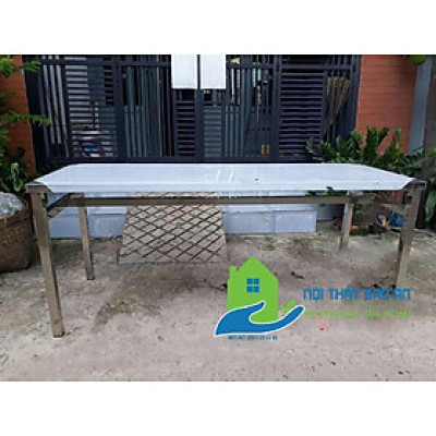 Bàn ăn inox công nhân không móc treo