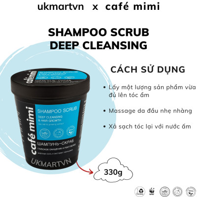 Dầu Gội Tẩy Tế Bào Chết Da Đầu Cafe Mimi Shampoo Scrub 330g Làm Sạch Sâu, Làm Phồng Chân Tóc, Hỗ Trợ Mọc Tóc