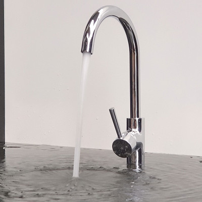 Vòi rửa  chén nóng lạnh Đồng mạ Chrome Eurolife EL-KM01 (Trắng bạc)