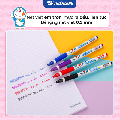 Combo 5 Bút Gel Thiên Long Doraemon GEL-012/DO