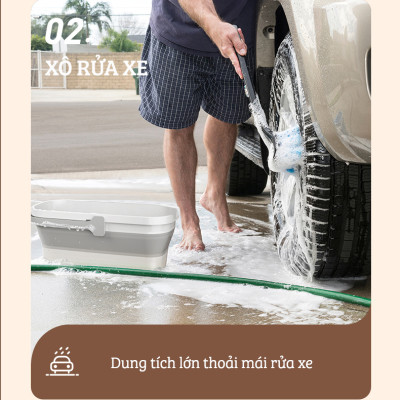 Xô Nhựa Cao Cấp Gấp Gọn Đa Năng Damas, Xô Nước Lau Nhà Vệ Sinh Nhà Cửa  - Chất Liệu Nhựa PP An Toàn Cho Người Tiêu Dùng - Dung Tích 12L Phù Hợp Với Nhiều Nhu Cầu Sử Dụng: Rửa Xe, Câu Cá, Để Đồ Đạc,...Thiết Kế Kèm Quai Xách Tay Thuận Tiện Di Chuyển