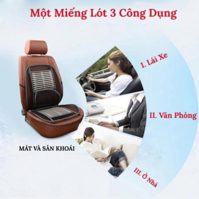 (HÀNG ĐẸP) Bộ Lót Ghế Tựa Lưng Ô Tô Lưới Trúc Massage Lưng Chống Mỏi, Chống Nóng Hiệu Quả - 1 Chiếc