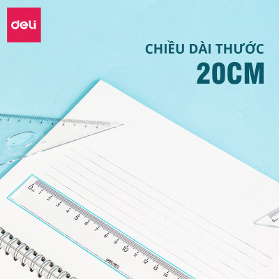 Bộ Thước Kẻ Thước Đo Độ Eke Học Sinh Deli - Bộ Dụng Cụ Học Tập 4 Chiếc  - 79529 79530
