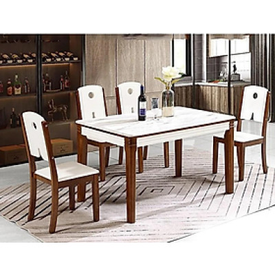 Bộ Bàn Ăn Mặt Đá Chữ Nhật Tundo HHP-BBA823-14 Cao Cấp