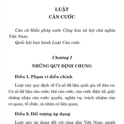 Luật Căn cước công dân (bản in 2024)