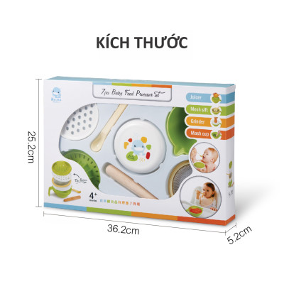 BỘ CHẾ BIẾN THỨC ĂN ĐA NĂNG 7 CHI TIẾT CHO BÉ TỪ 4M+ KUKU - KU5307