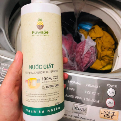 Nước giặt quần áo hữu cơ Fuwa3e an toàn cho bé chuyên giặt lụa hương cam 500ml