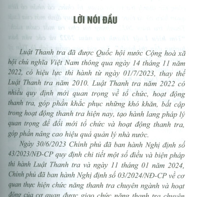 Tìm Hiểu Luật Thanh Tra Năm 2022 Và Các Văn Bản Hướng Dẫn Thi Hành - TS. Đinh Văn Minh, TS. Đinh Lương Minh Anh (Nxb CAND)