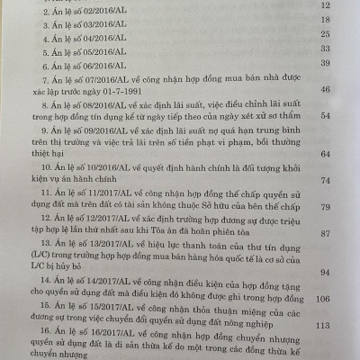 Hệ Thống Án Lệ Việt Nam ( Hiện Hành ) Từ Án Lệ Số 01 Đến Án Lệ Số 70