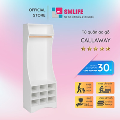 Tủ để quần áo gia đình bằng gỗ SMLIFE Callaway
