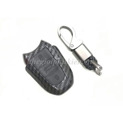 Ốp chìa khóa Carbon Peugoet 3008, Peugoet 3008 kèm móc đeo INOX
