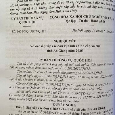 Sách Luật Tổ Chức Chính Quyền Địa Phương, Đơn Vị Hành Chính Cấp Tỉnh Và Danh Sách Đơn Vị Hành Chính Cấp Xã Của 34 Tỉnh, Thành Phố