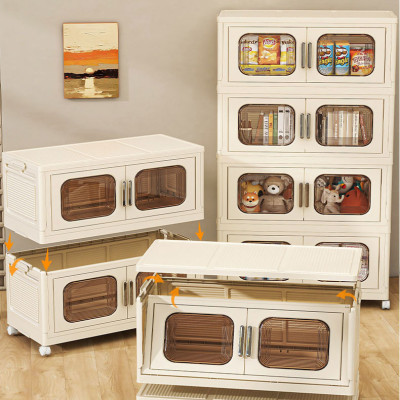 (Ngang 80cm) Tủ Nhựa Gấp Gọn 3/4/5 Tầng Cao Cấp 2 Cánh Cửa Mở-Hộp Đựng Đồ Đa Năng Bằng Nhựa PP, Tháo Lắp Dễ Dàng