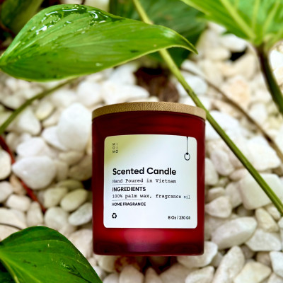 Nến thủy tinh đỏ 230g