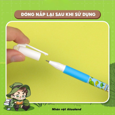 Bút Gel 0.5 mm - Nhân Vật Akooland Tahi - Thiên Long Gel-012/AK - Mực Tím