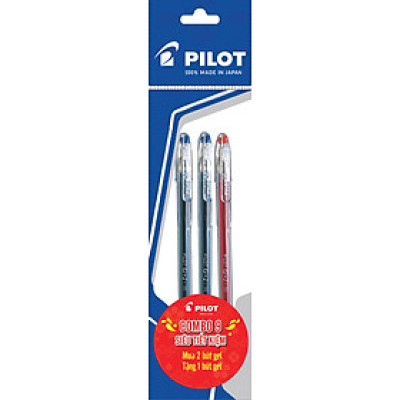Combo Pilot 09 : 2 Bút Gel G-1 Mực Xanh + 1 Bút Gel G-1 Mực Đỏ
