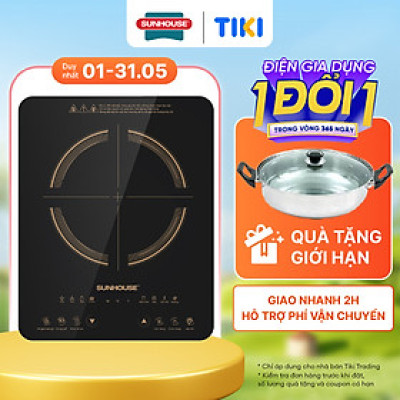 Bếp Từ Đơn Sunhouse SHD6803 (2000W) - Kèm Nồi Lẩu - Hàng Chính Hãng