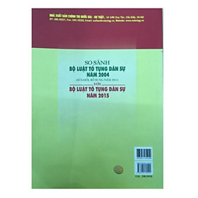 Sách - So Sánh Bộ Luật Tố Tụng Dân Sự Năm 2004 (Sửa Đổi, Bổ Sung Năm 2011) Với Bộ Luật Tố Tụng Dân Sự Năm 2015 - NXB Chính Trị Quốc Gia
