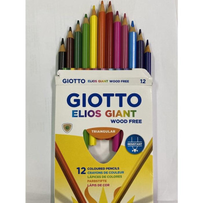 Hộp bút chì 12 màu thân to nhập khẩu Ý GIOTTO Elios Wood Free 221500