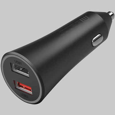 Tẩu sạc nhanh 2 cổng cho điện thoại trên Ô tô/Xe hơi XIAOMI Mi 37W Dual-Port Car Charger Black GDS4147GL - Hàng Chính Hãng