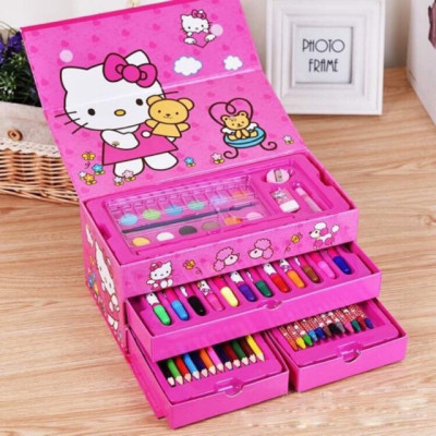 Hộp Màu 3 Tầng 54 Chi Tiết Gồm Màu Sáp, Chì Màu, Màu Dạ, ... Cho Bé Tập Tô, Tập Vẽ, Tăng Khả Năng Sáng Tạo - Chính hãng MINIIN (Giao mẫu ngẫu nhiên)