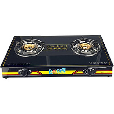 Bếp Ga Đôi Raiden RD-369 Mặt Kiếng Cường Lực Đầu Đốt Đồng Khung Inox Bền Bỉ (Hoa Văn Ngẫu Nhiên)-Hàng Chính Hãng
