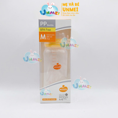Combo 3 Bình Sữa Wesser PP 60ml, 140ml và 250ml (Giao màu ngẫu nhiên)