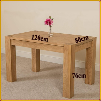 Bàn ăn gỗ sồi Tundo mặt chữ nhật mảnh liền dài 140 cm