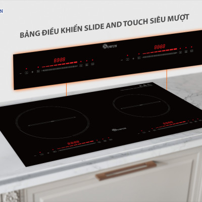 Bếp Điện Từ Đôi Nhập Khẩu SOWUN SW1222 ,Mặt Kính CERAMIC Cao Cấp Chịu Được Nhiệt Độ Cao