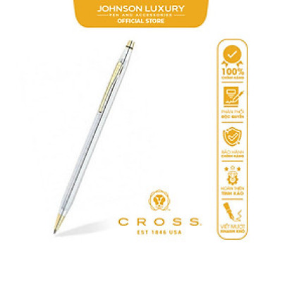 Bút Ký Doanh Nhân Cao Cấp CROSS Classic Century Medalist Mạ Chrome Bóng Họa Tiết Vàng 23KT