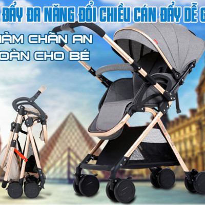 Xe đẩy cho bé, Xe Đẩy Em Bé Cao Cấp 2 Chiều 3 Tư Thế Belecoo gấp gọn và tiện lợi, khung nhôm siêu nhẹ, trọng lượng xe 6.5 kg - TẶNG KÈM ĐÀN XYLOPHONE 8 THANH CHO BÉ