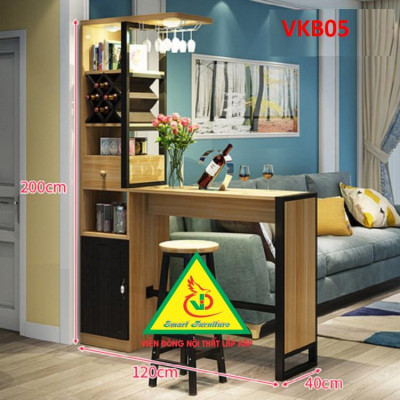Quầy bar mini kết hợp tủ rượu VKB05 ( không kèm ghế) - Nội thất lắp ráp Viendong Adv