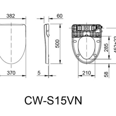 Nắp bồn cầu tự rửa thông minh xịt rửa, vệ sinh phụ nữ INAX CW-S15 (Hàng chính hãng)