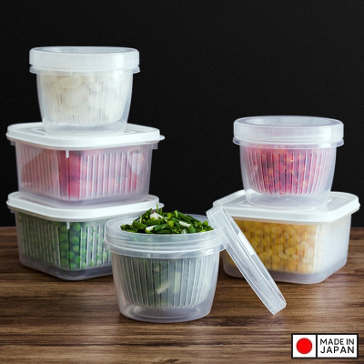Bộ hộp đựng thực phẩm có giá lót NAKAYA W/S 500ml - Hàng nội địa Nhật Bản (#Made in Japan) |K340|