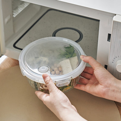 Hộp đựng thực phẩm thủy tinh Wavelock V Hình tròn -Chịu nhiệt cao, nút thoáng khí tiện lợi - Neoflam - Hàng nhập khẩu chính hãng