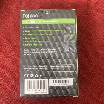 Chuột máy tính có dây Fuhlen L102 màu đen/ đỏ/ hồng/ trắng dùng văn phòng, chơi game- Hàng chính hãng