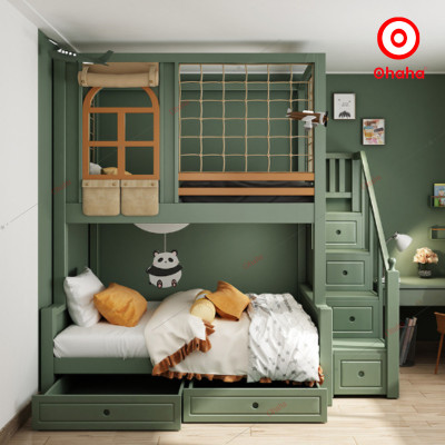 [Miễn phí lắp đặt & vận chuyển] Giường tầng trẻ em thông minh cao cấp 2 tầng Ohaha - GTCC028