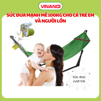 [Mẫu mới cao cấp ]Máy Đưa Võng Tự Động Cao Cấp Vinanoi Asanta AS100 - Sức Đưa 100 Kg Cho Cả Mẹ Và Bé, Dùng Điện 110-220v và pin sạc dự phòng