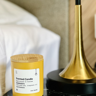 Nến thủy tinh vàng 230g