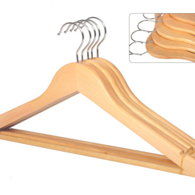 10 Móc Gỗ Treo Quần Áo Vàng Thanh Ngang 44.5cm