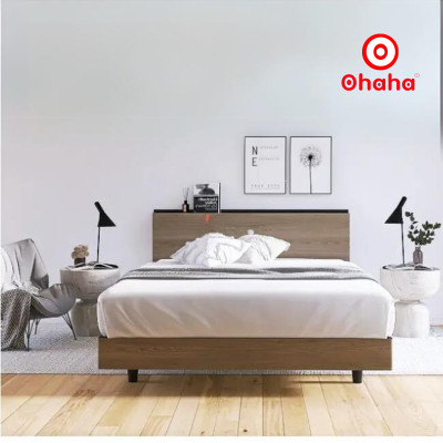[Miễn phí vận chuyển & lắp đặt] Giường ngủ cao cấp gỗ công nghiệp thiết kế hiện đại Ohaha - GC004